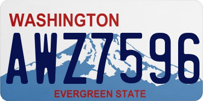 WA license plate AWZ7596