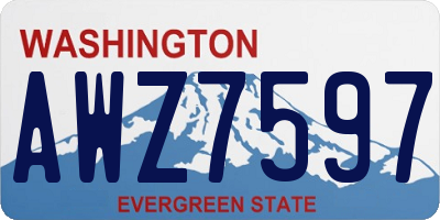 WA license plate AWZ7597