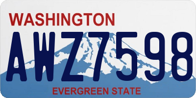 WA license plate AWZ7598