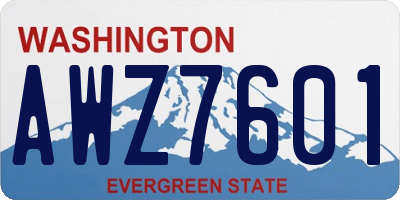 WA license plate AWZ7601