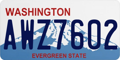 WA license plate AWZ7602
