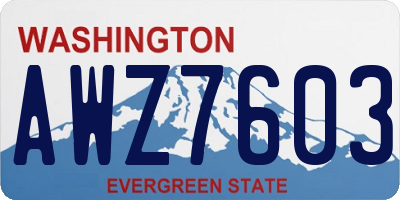 WA license plate AWZ7603