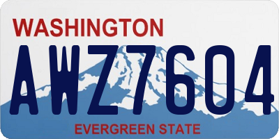 WA license plate AWZ7604