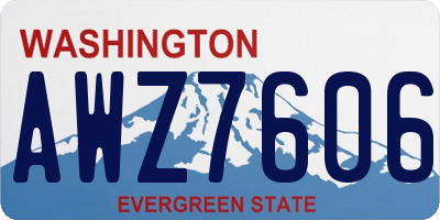 WA license plate AWZ7606