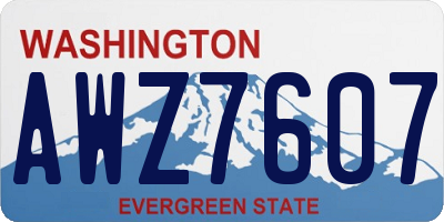 WA license plate AWZ7607