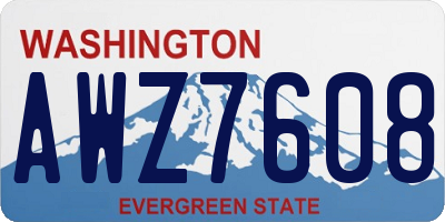 WA license plate AWZ7608