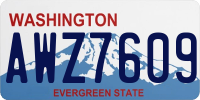 WA license plate AWZ7609