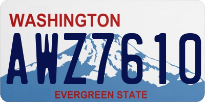 WA license plate AWZ7610