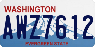 WA license plate AWZ7612