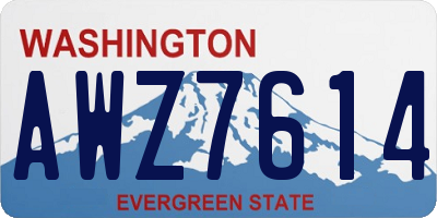 WA license plate AWZ7614