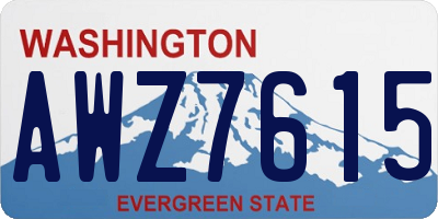 WA license plate AWZ7615