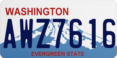WA license plate AWZ7616