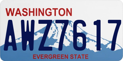 WA license plate AWZ7617