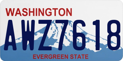 WA license plate AWZ7618