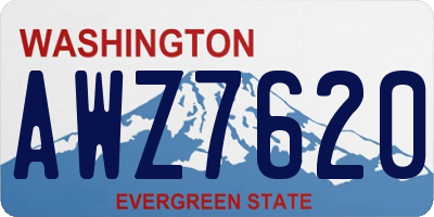 WA license plate AWZ7620