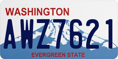 WA license plate AWZ7621
