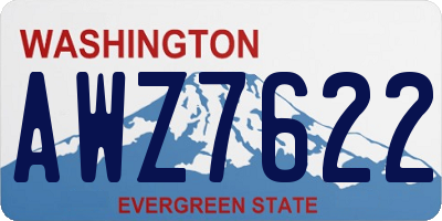WA license plate AWZ7622