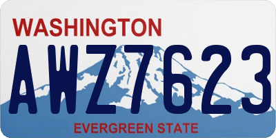 WA license plate AWZ7623