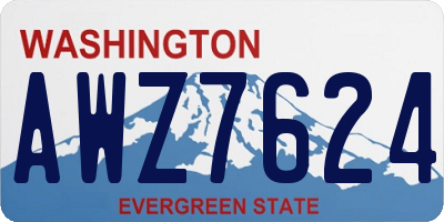 WA license plate AWZ7624