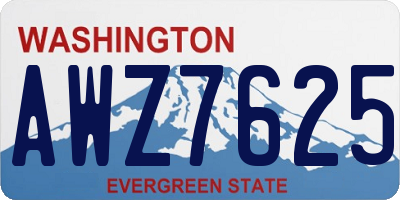 WA license plate AWZ7625