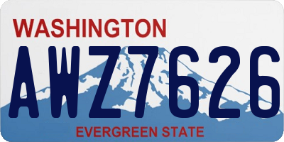 WA license plate AWZ7626