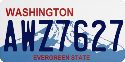 WA license plate AWZ7627