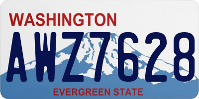 WA license plate AWZ7628