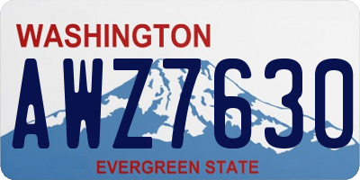 WA license plate AWZ7630