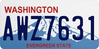 WA license plate AWZ7631