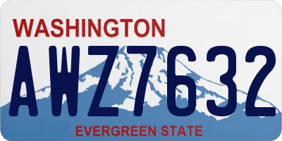 WA license plate AWZ7632
