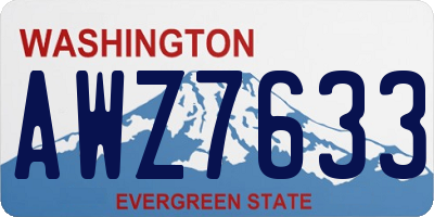 WA license plate AWZ7633