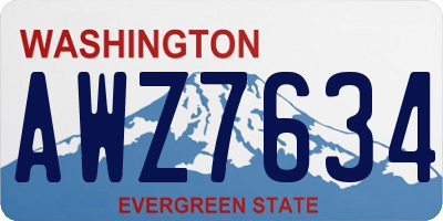 WA license plate AWZ7634
