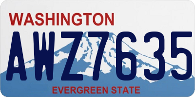 WA license plate AWZ7635