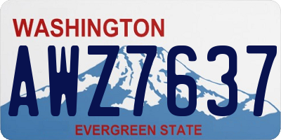 WA license plate AWZ7637