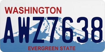 WA license plate AWZ7638