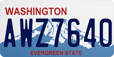 WA license plate AWZ7640