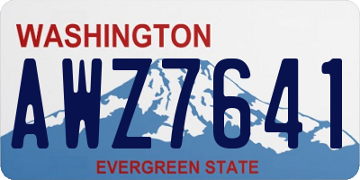 WA license plate AWZ7641