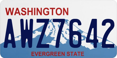 WA license plate AWZ7642