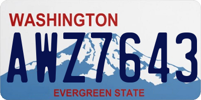 WA license plate AWZ7643