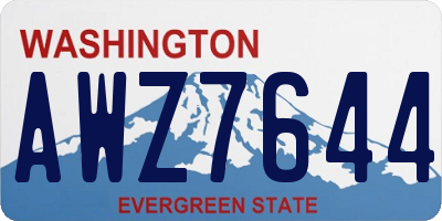 WA license plate AWZ7644