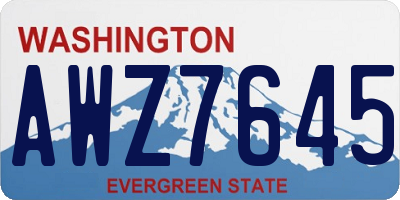 WA license plate AWZ7645