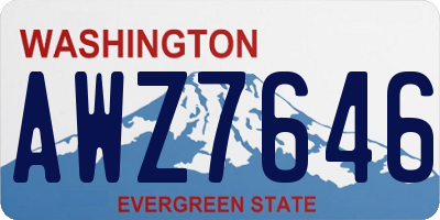 WA license plate AWZ7646