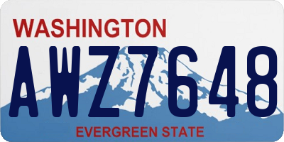 WA license plate AWZ7648