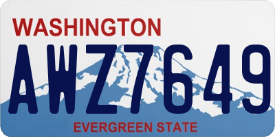 WA license plate AWZ7649