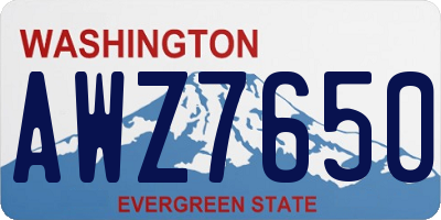 WA license plate AWZ7650