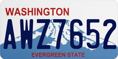 WA license plate AWZ7652