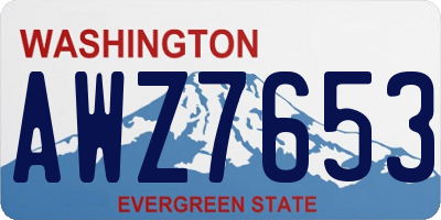 WA license plate AWZ7653