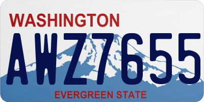 WA license plate AWZ7655