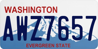 WA license plate AWZ7657