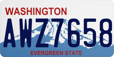 WA license plate AWZ7658